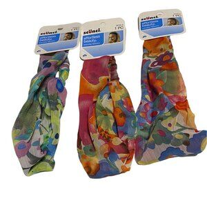 3pc Scunci Effortless Beauty Hair Scarves‎ Floral Multicolor Fashion Headwrap